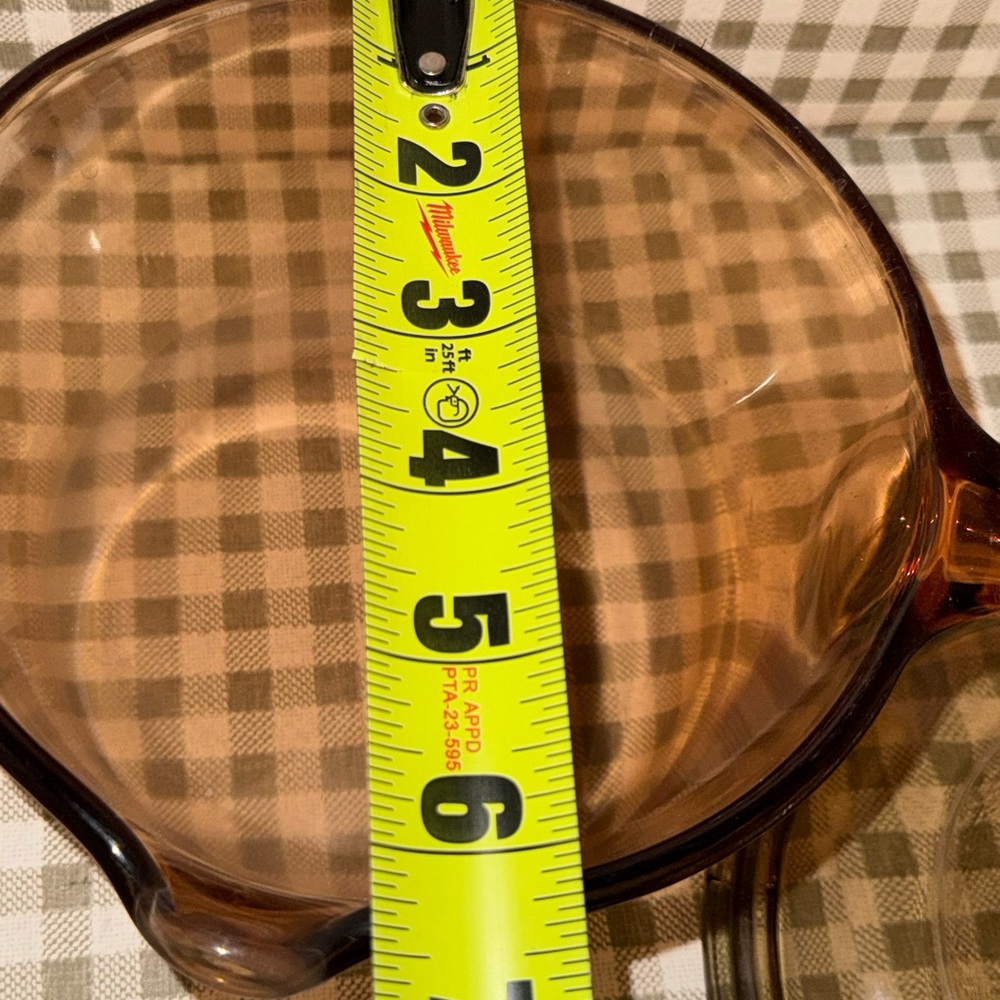 Vintage Corning visions Amber Glass Saucepan with Lid - Amber Brown 1 liter - Picture 4 of 6